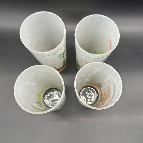 Vintage Blakely Oil Gas Arizona Cactus Frosted Highball Glasses Advertising - Picture 5 of 11